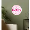 Lucky - Roze - Patroon Wandcirkel behangsticker klein -sfeer2