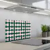 Vlechtpatroon - Groen - Roze - Grafisch keuken achterwand spatscherm klein 900 -3d_schuin