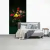 Bloemen - Vaas - Zwart fotobehang vinyl groot -slaapkamer