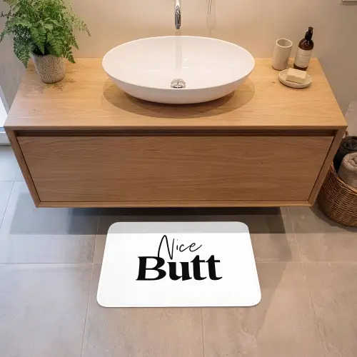 Quote - Nice butt - Wit - Spreuken Badmat klein -sfeer1