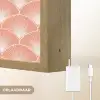 Waaier - Motief - Zalmroze Light Box met batterij (Wandlamp) middel 907 -USP_websiteoplaadbaarNL