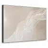 Golvende lijnen - Vloeiend - Zandkleurig Textielframe zwart klein -3d