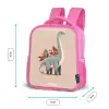 Blauwe dinosaurus op een beige achtergrond Kinderrugzak - Roze middel -productfoto_formaten