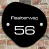 Effen - Zwart - Modern Naambord Organisch middel -sfeer10