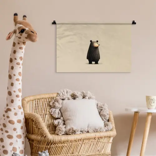 Beer - Donkerbruin - Minimalistisch Wandkleed katoen klein -wsfeer5_kind