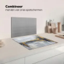Abstract - Structuur - Goud - Grijs - Modern Inductie beschermer vinyl 3mm middel -wsfeer7_website