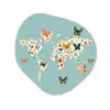 Wereldkaart - Vlinders - Dromerig Wandcirkel Organisch Plexiglas middel -3d