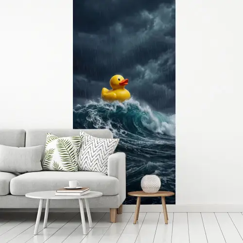 Storm - Badeend - Golven fotobehang vinyl groot -woonkamer
