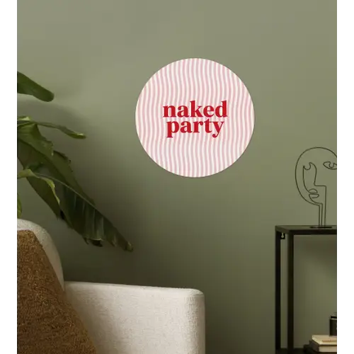 Tekst - Modern - Strepen Wandcirkel behangsticker klein -sfeer2