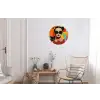 Meisje - Zonnebril - Kat - Retro Wandcirkel aluminium klein -woonkamer