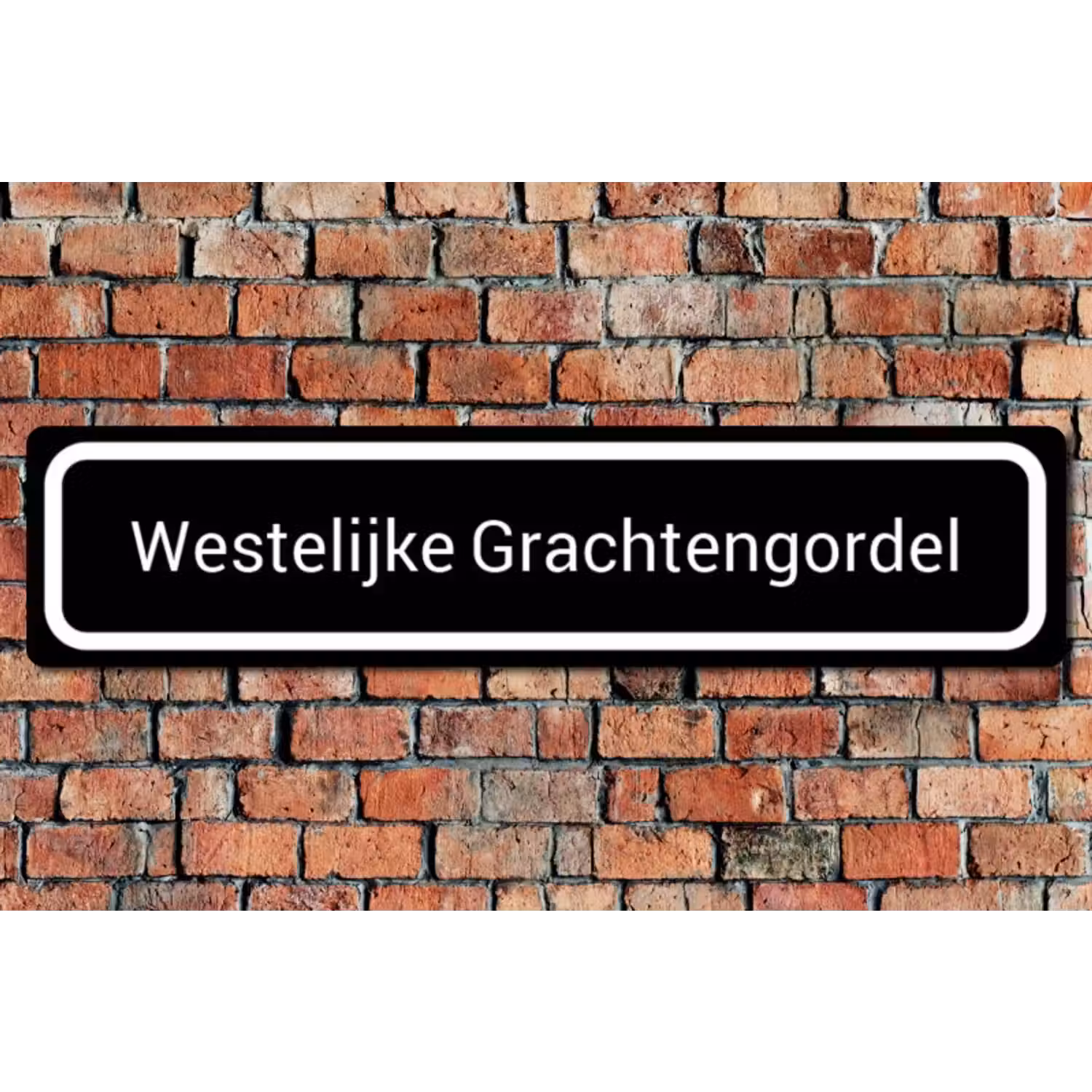 Straatnaambord zwart - Ronde hoeken