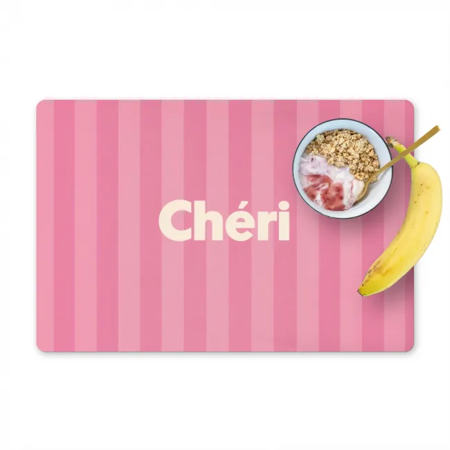 Gestreept - Roze - Chéri Placemat vinyl groot -zzzproduct_Kitchenyeah-website
