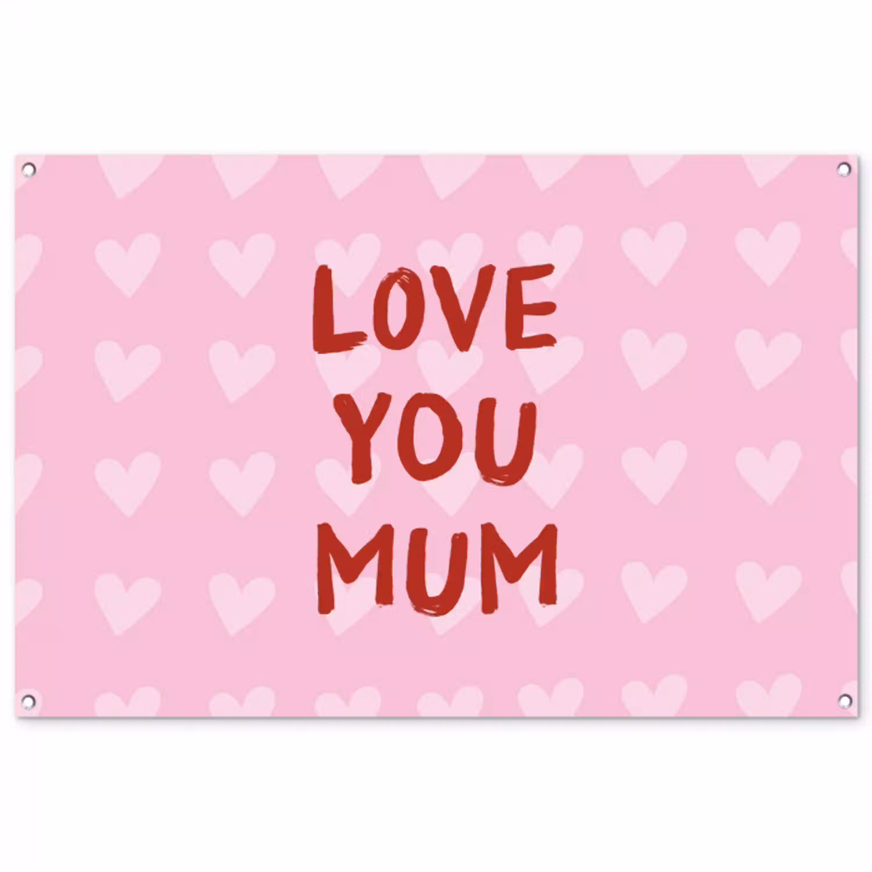 Love - Quote - Moeder - Rood tuinposter los doek groot -3d