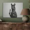 Lama - Flessen - Zwart - Wit PET vilt klein -sfeer2