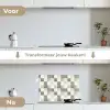 Patroon - Dambord - Houtnerf keuken achterwand spatscherm klein 900 -voor_na_NL