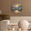 Berglandschap met Gouden Zonsondergang Akoestische PET Vilt - Rond klein -sfeer1