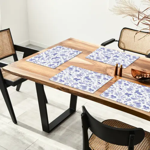 Birds - Flowers - Blue Placemat vinyl groot 368 -zzsfeer4_Kitchenyeah-website