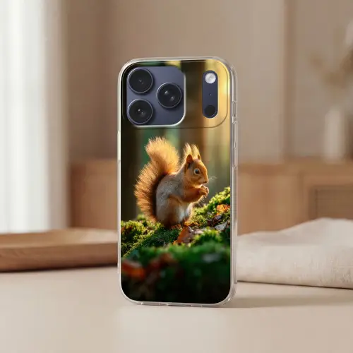Eekhoorn - Nootje - Gras Telefoonhoesje iPhone 17 Pro klein -sfeer2