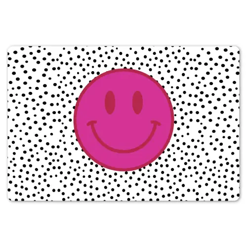 Smiley - Roze - Stippen Placemat vinyl groot -zzsfeer1_Kitchenyeah-website
