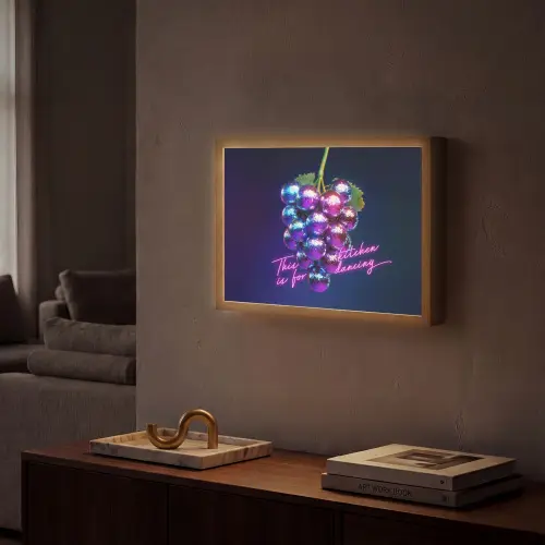 Quote - Neon - Disco - Druiven Light Box met batterij (Wandlamp) middel -sfeer1