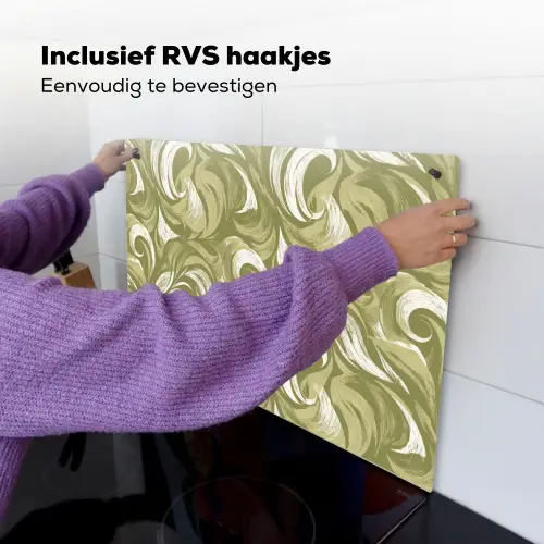 Abstract - Textuur - Groen Inductie beschemer met haakjes klein 777 -ky-ophangen-nl