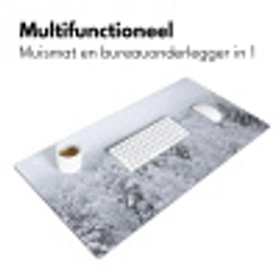Bos - Sneeuw - Winter - Natuur - Wit Muismat XXL klein -sfeer4