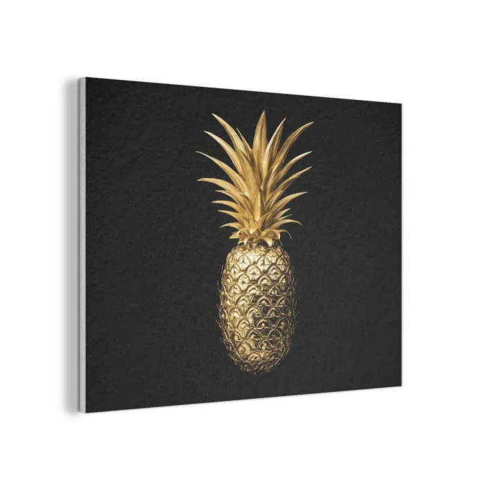Ananas - Zwart - Goud - Luxe PET vilt klein -3d