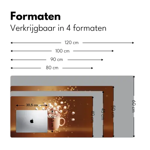 Chocomelk - Drinken - Warm - Bruin Muismat XXL klein -sfeer5