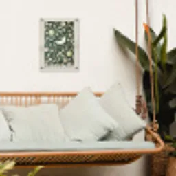 Groen - Vogel  - Bloemen tuinposter los doek klein -sfeer7