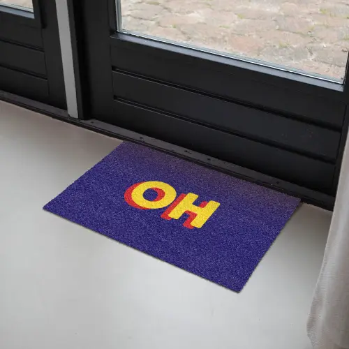Blauw - Geel - OH - Schaduw Deurmat klein -sfeer2