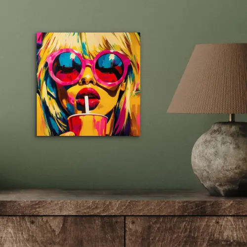 Zonnebril - Roze - Vrouw - Rietje aluminium wit klein -sfeer2