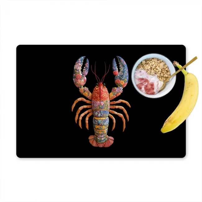 Kreeft - Borduur - Kleurrijk - Bloemen Placemat vinyl groot -zzzproduct_Kitchenyeah-website