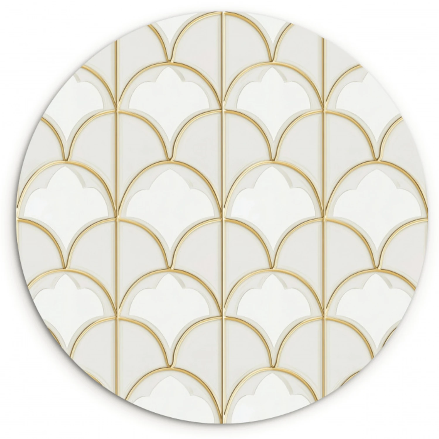 Mozaïek - Bogen - Goud Wandcirkel kunststof plaat 5mm dik klein 188 -3d