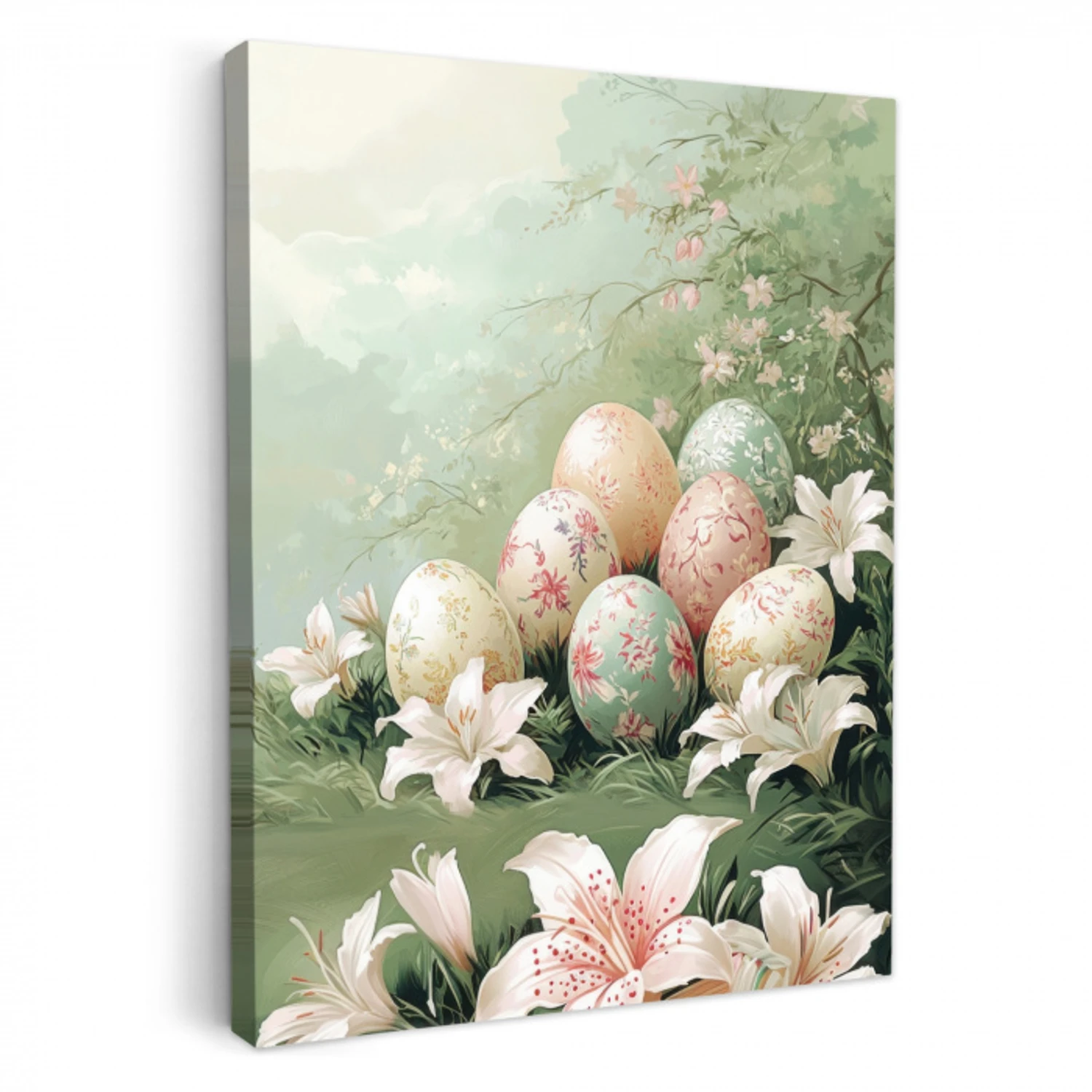 Paaseieren - Pasteltinten - Bloemen KitchenYeah - Keuken - Canvas middel -3d