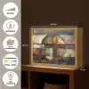 Kunst - Bruin - Abstract - Hout motief Light Box met batterij (Wandlamp) middel -USP_websiteoverzichtNL