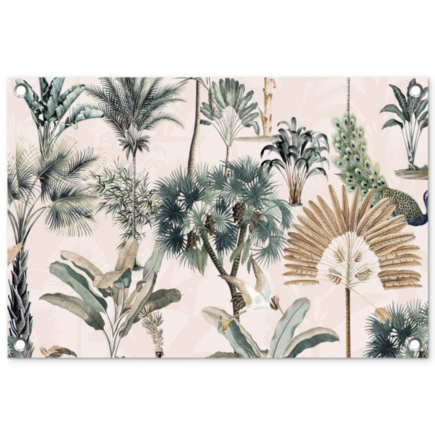 Retro - Jungle - Natuur - Dieren tuinposter los doek klein -3d