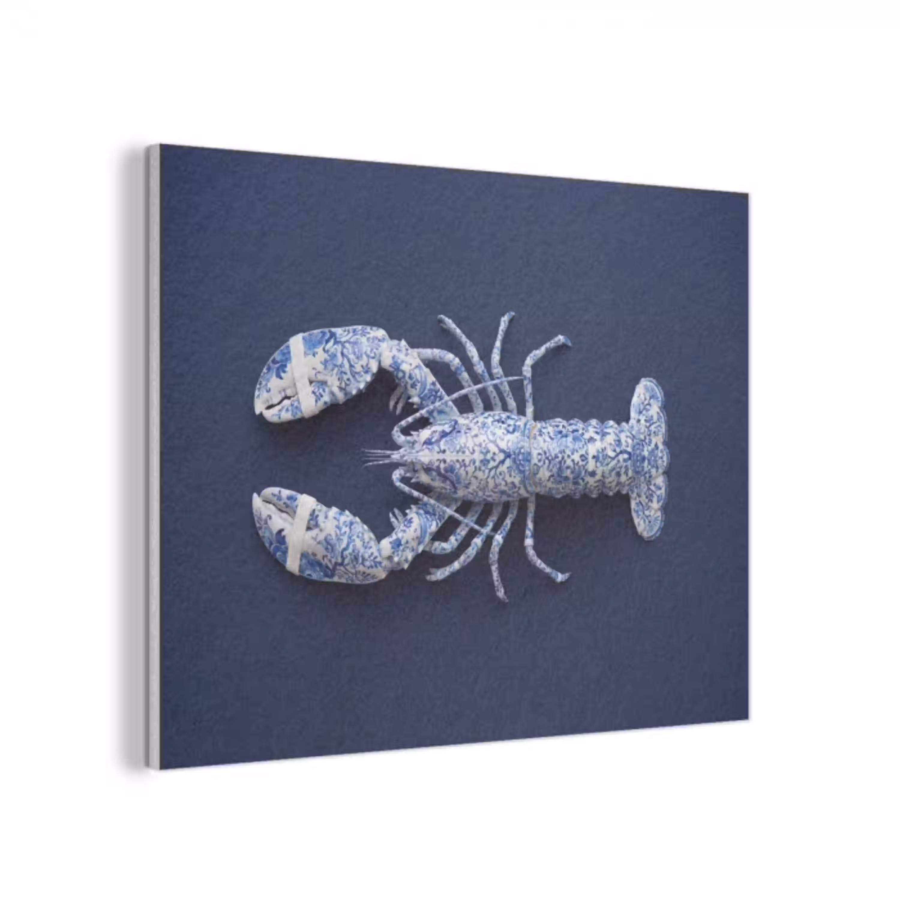Kreeft - Porselein - Delfts - Blauw PET vilt klein -3d