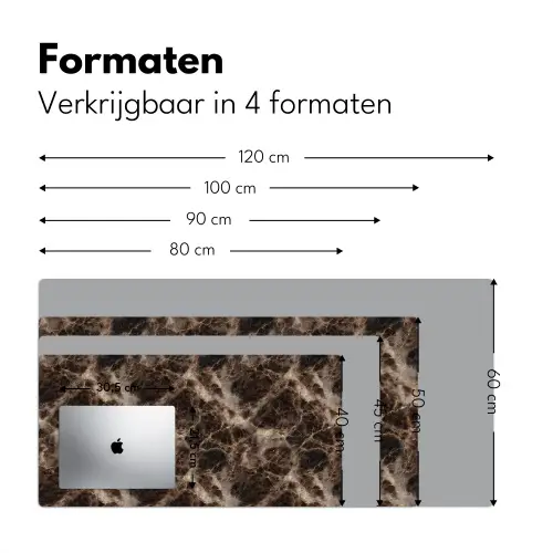 Bruin - Goud - Marmer Muismat XXL klein 681 -sfeer5