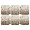 Bloemen - Roze - Modern - Beige onderzetter kurk middel -3d