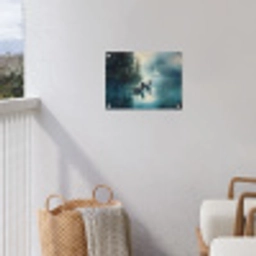 Bos - Water - Eenden - Mistig tuinposter los doek klein -sfeer8