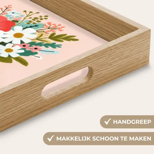 Boeket - Strikje - Kaartje - Quote Dienblad Rechthoek middel -USP_HandgreepNL