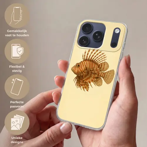 Strepen - Vis - Rond - Stekels Telefoonhoesje iPhone 17 Pro klein -sfeer3_NL