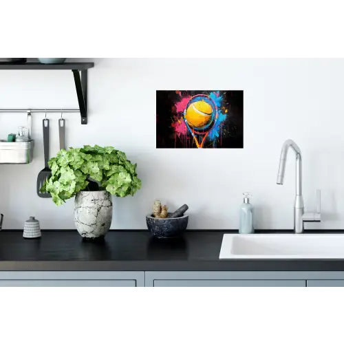 Graffiti - Tennis - Sport - Racket Muursticker klein -keuken