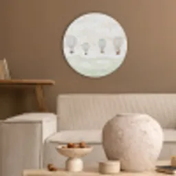 Aquarel - Luchtballonnen - Pastel Akoestische PET Vilt - Rond klein -sfeer1