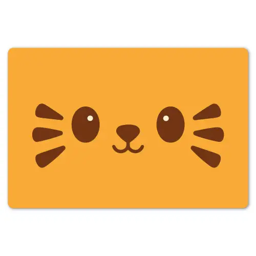 Kat - Simplistisch - Oranje - Vrolijk Placemat vinyl groot -zzsfeer1_Kitchenyeah-website