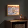 Ijsbeer - Sneeuw - Zonsopgang Light Box met batterij (Wandlamp kind) middel -sfeer5_kind