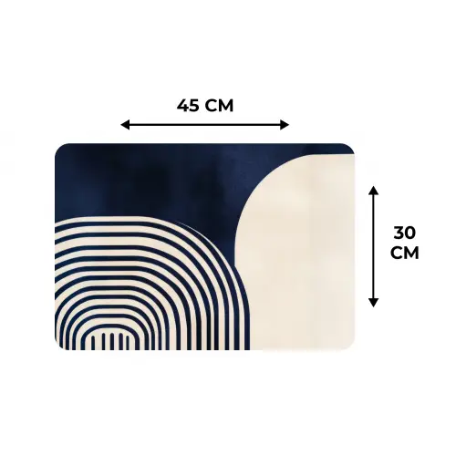 Donkerblauw - Abstract - Lijnen Placemat vinyl groot -specs