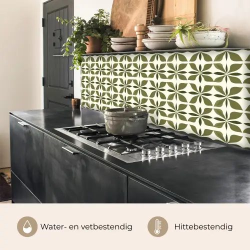 Botanisch - Retro - Groen keuken achterwand 2 middel 871 -usp_NL
