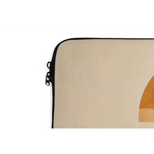 Cirkels - Geel - Minimalistisch laptophoes neopreen klein -detail