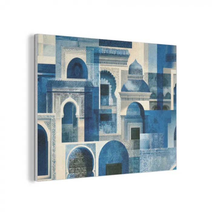 Grafisch - Abstract - Blauw - Wit PET vilt klein -3d